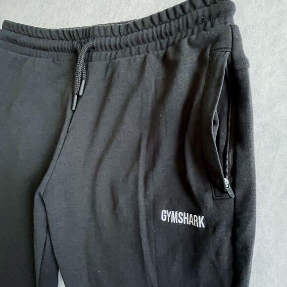 Gymshark Knit Joggers Mens Size L Black Zip Ankle Tapered Leg Athletic Pants NEW - Picture 2 of 11